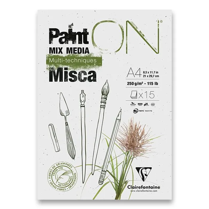 Hauptproduktbild Blok Clairefontaine Paint On Misca A4, 15 listů, 250 g