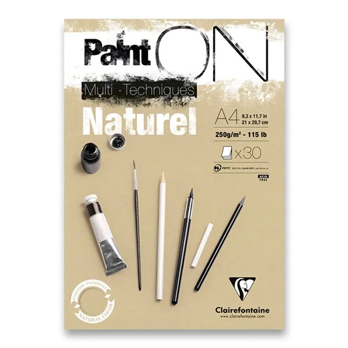 Hauptproduktbild Blok Clairefontaine Paint on Natural A4, 30 listů, 250 g