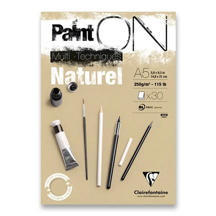 Hauptproduktbild Blok Clairefontaine Paint on Natural A5, 30 listů, 250 g