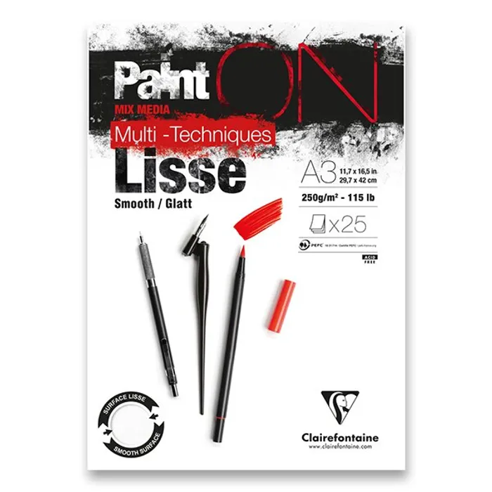 Hauptproduktbild Blok Clairefontaine Paint on Smooth A3, 25 listů, 250 g