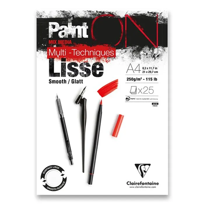 Hauptproduktbild Blok Clairefontaine Paint on Smooth A4, 25 listů, 250 g