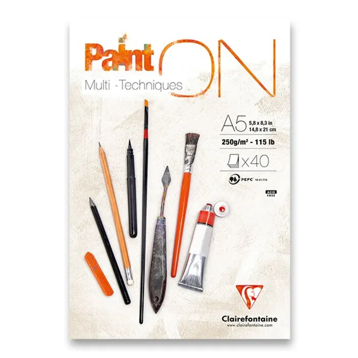 Hauptproduktbild Blok Clairefontaine Paint on White A5, 40 listů, 250 g