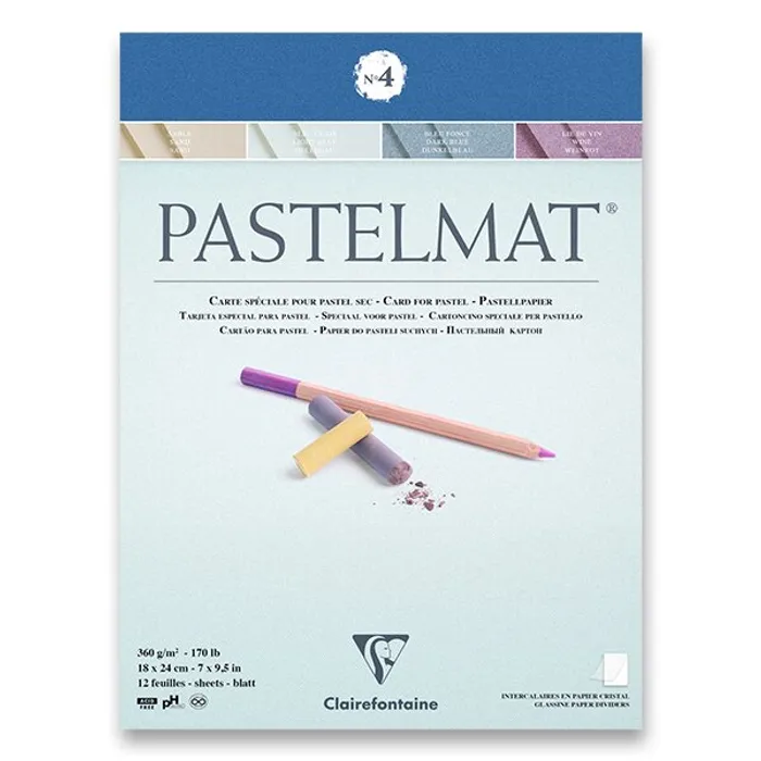 Hauptproduktbild Blok Clairefontaine Pastelmat No.4 18 x 24 cm, 12 listů, 360 g