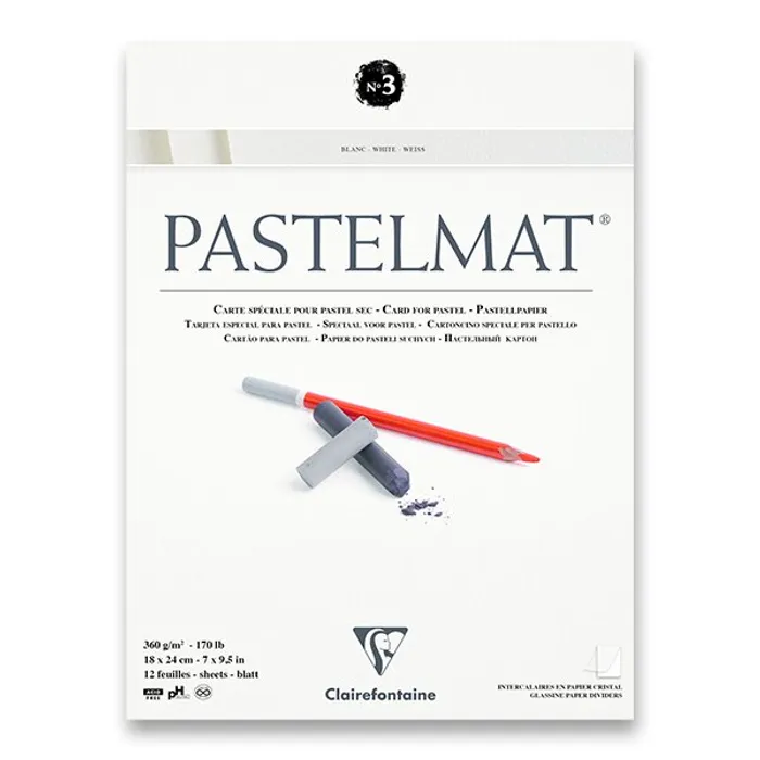 Hauptproduktbild Blok Clairefontaine Pastelmat White No.3 18 x 24 cm, 12 listů, 360 g