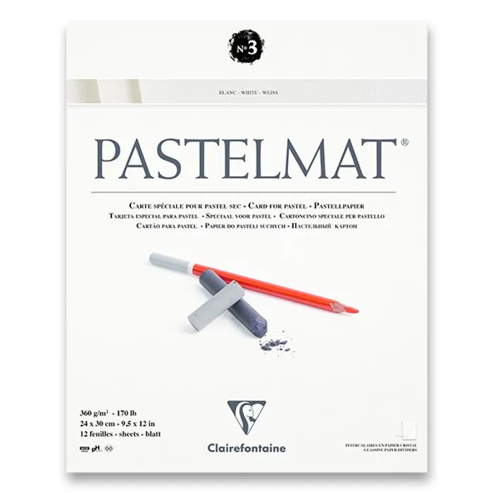 Hauptproduktbild Blok Clairefontaine Pastelmat White No.3 24 x 30 cm, 12 listů, 360 g