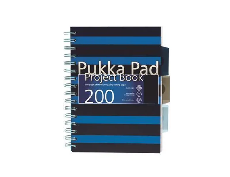 Hauptproduktbild Blok s rozdělovači "Navy project book", A5, modrá, linkovaný, 100 listů, spirálová vazba,