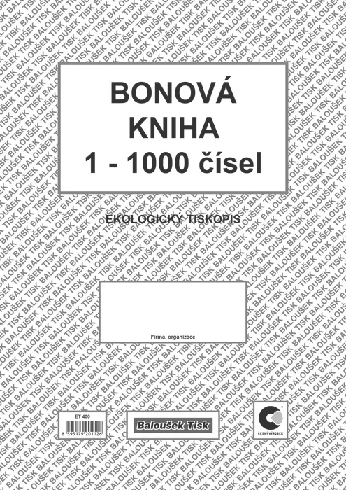 Hauptproduktbild Bonová kniha A4 ET400