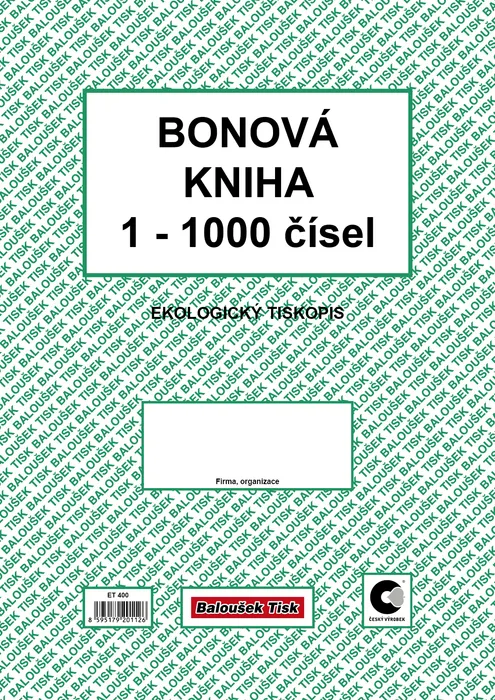 Hauptproduktbild Bonová kniha A4 ET400