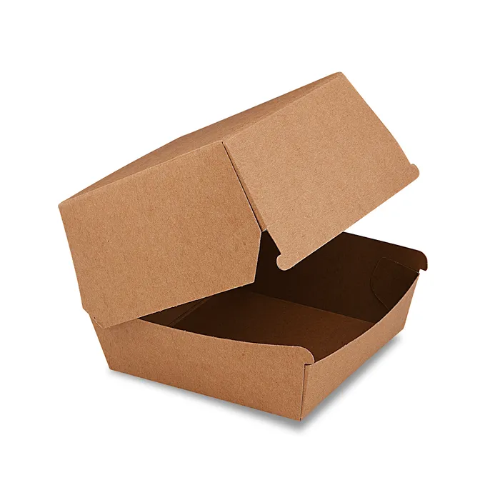 Hauptproduktbild Box na hamburger hnědý 11 x 11 x 9 cm, nepromastitelný [50 ks]