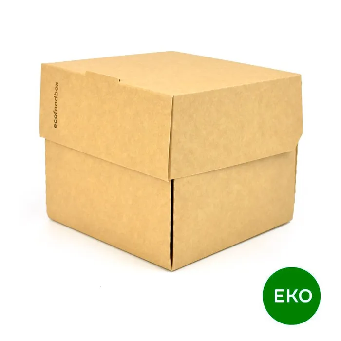 Hauptproduktbild Box na hamburger,eko, kraft, 120 x 118 x 105 mm [25 ks]