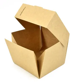 Hamburger-Box, Öko, Kraft, 120 x 118 x 105 mm [25 Stück]