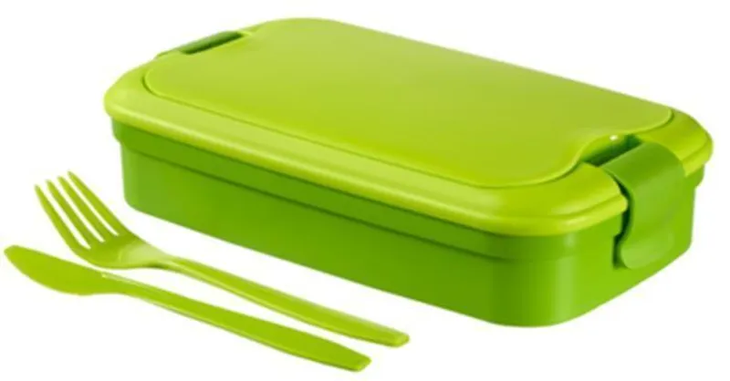 Hauptproduktbild Box na jídlo, 1,2 l, s příborem, CURVER "Grand Chef", zelený