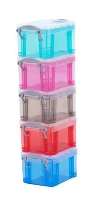 Hauptproduktbild Box, plastový, s víkem, 0,14 l, průhledný, REALLY USEFUL, barevný