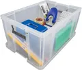 Box, plastový, s víkem, 70 l, průhledný, ALLSTORE