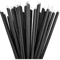 BUBBLE TEA Plastikstrohhalme 12x210mm schwarz [250 Stück] (wiederverwendbar)
