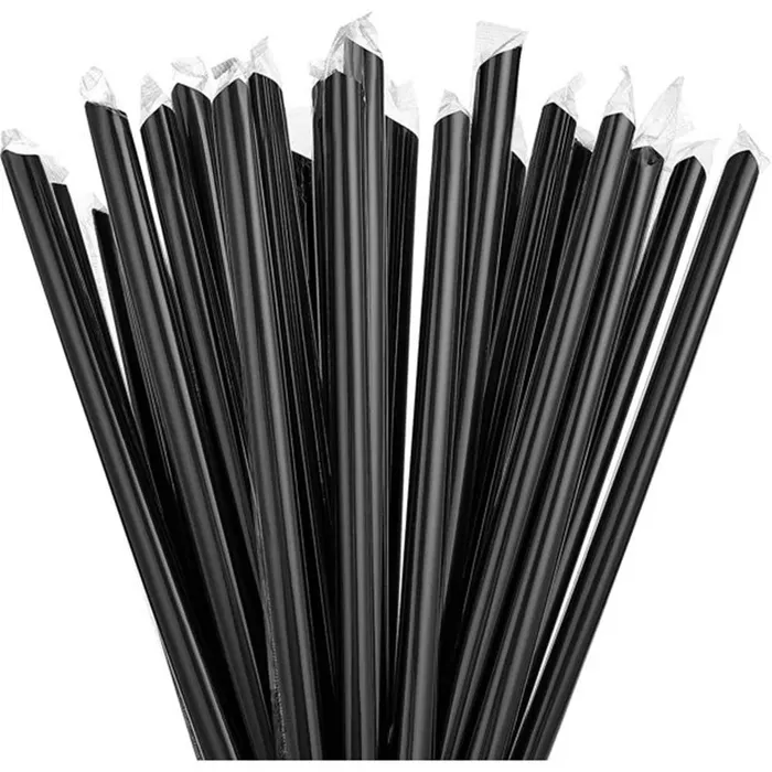 Hauptproduktbild BUBBLE TEA plastové slámky 12x210mm černé [250 ks] (znovu použitelná)