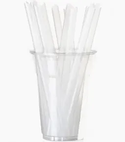 BUBBLE TEA Plastikstrohhalme 12x210mm klar [250 Stück] (wiederverwendbar)