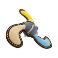 Weiteres Produktbild Bumerang, 27 cm, robustní aport pro psy, HIPHOP DOG, tkaná látka, béžová/modrá/žlutá