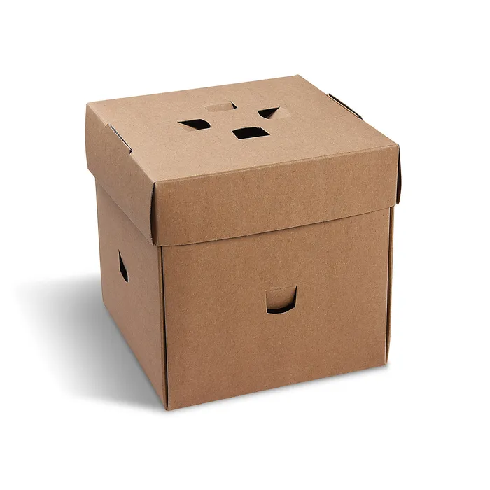 Hauptproduktbild Burger box (PAP - FSC Mix) rozkládací nepromastitelný kraft 145 x 145 x 150 mm [50 ks]