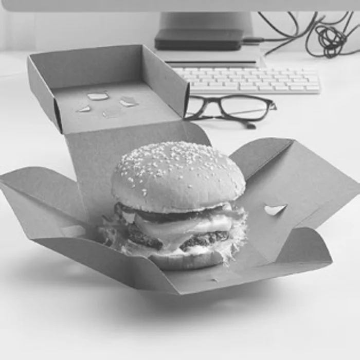 Hauptproduktbild Burger box (PAP - FSC Mix) rozkládací nepromastitelný kraft 145 x 145 x 150 mm [50 ks]