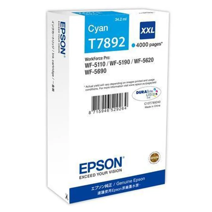 Hauptproduktbild C13T789240 Inkjet Cart. pro WF-5110DW, WF-5190DW tiskárny, EPSON cyan, 34,2ml