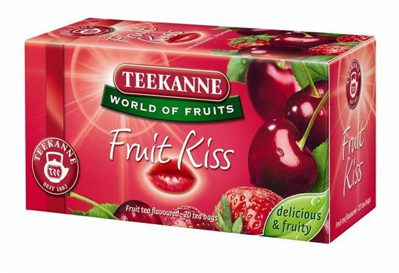 Hauptproduktbild Čaj ovocný, 20x2,5 g, TEEKANNE, "Fruit kiss", jahoda-třešeň