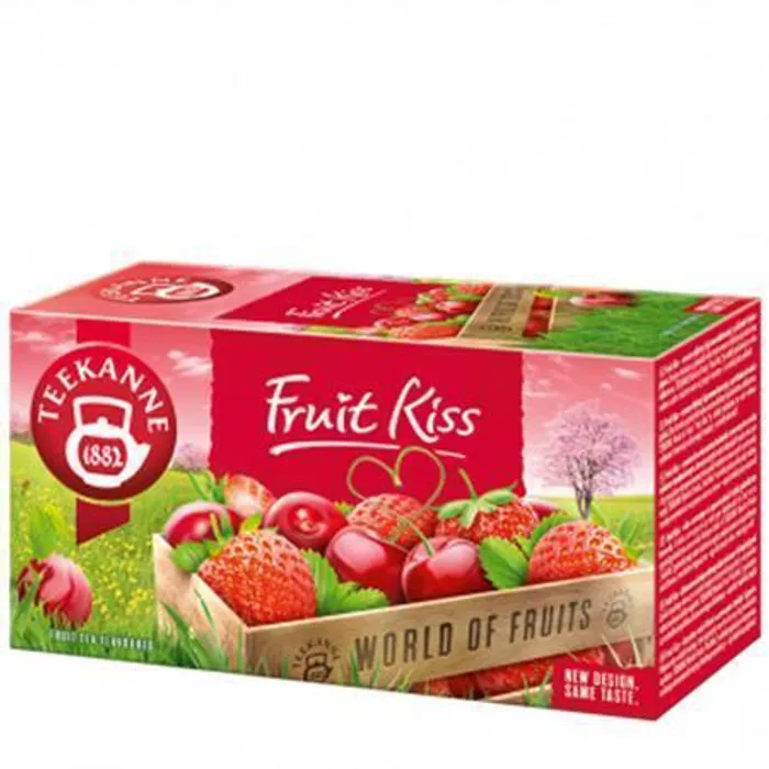 Hauptproduktbild Čaj ovocný, 20x2,5 g, TEEKANNE, "Fruit kiss", jahoda-třešeň