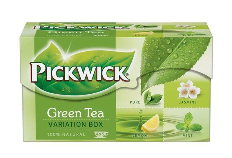 Hauptproduktbild Čaj, zelený, 20x2 g, PICKWICK, "Green tea variation", citrón, lemon, jasmín, earl grey, má