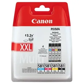 Canon Original Ink CLI-581 XXL CMYK Multi Pack, CMYK, 4*11.7ml, 1998C005, very high capacity, Canon 4-pack PIXMA TR7550, TR8550, T