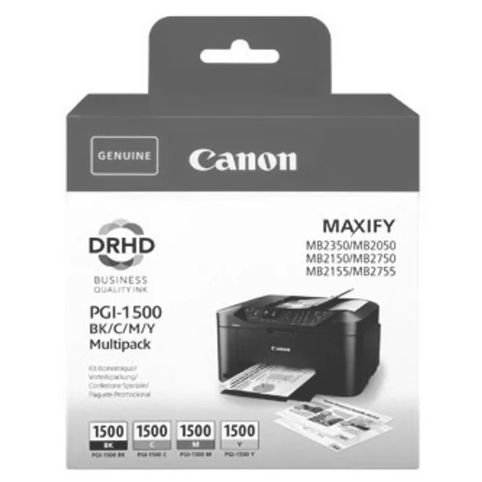Hauptproduktbild Canon originální ink PGI-1500 BK/C/M/Y Multipack, CMYK, 400/3*300str., 9218B005, Canon MA