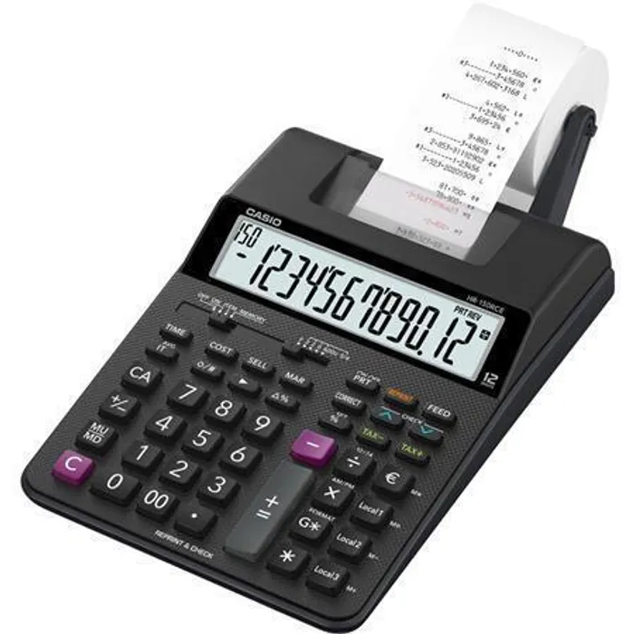 Hauptproduktbild Casio Kalkulačka HR 150 RCE, černá, dvanáctimístná, s tiskem, duální napájení, dvoubarevn