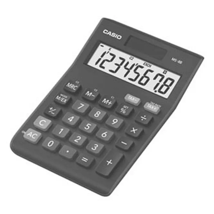 Hauptproduktbild Casio Kalkulačka MS 8 B S, černá, stolní s výpočtem DPH, osmimístná