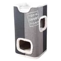 Weiteres Produktbild Katzenturm JORGE mit Ruheplatz, grau mit beigem Fell 78 cm
