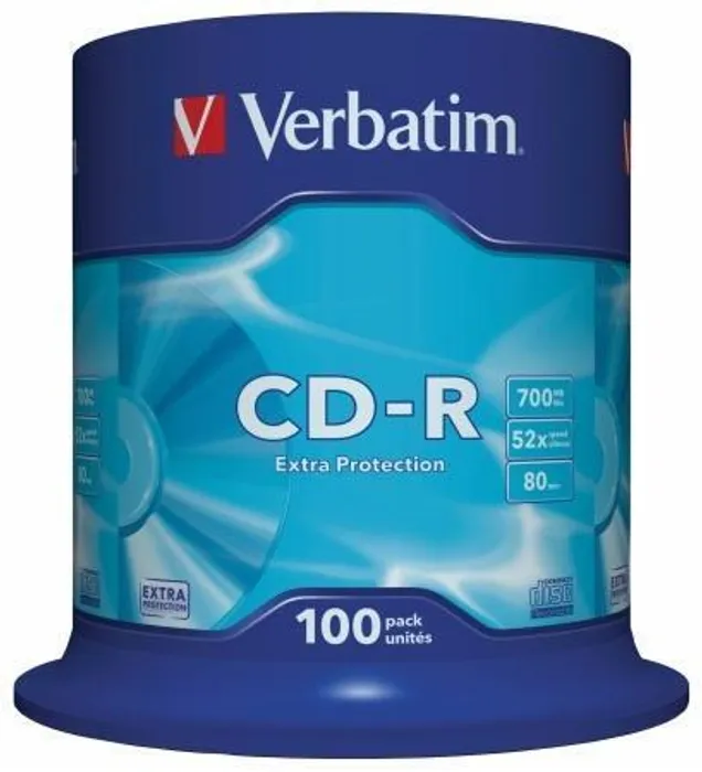 Hauptproduktbild CD-R 700MB, 80min., 52x, DL Extra Protection, Verbatim, 100-cake