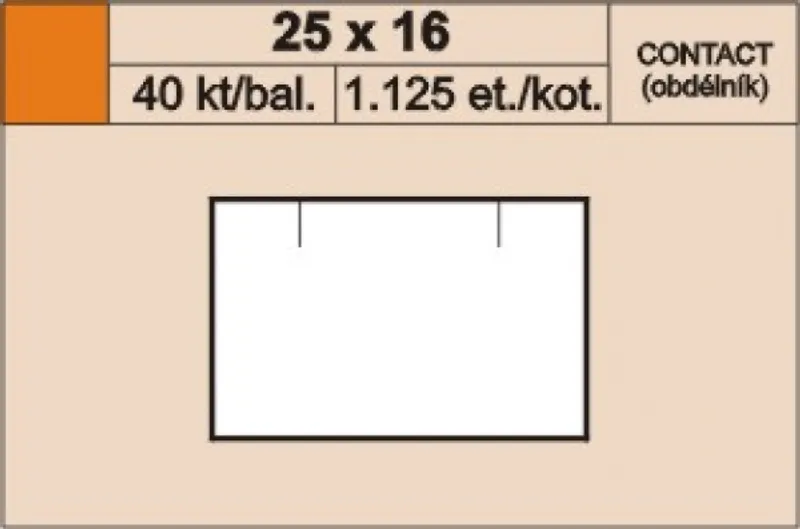 Hauptproduktbild Cenové etikety 25x16 contact oranžové hranaté