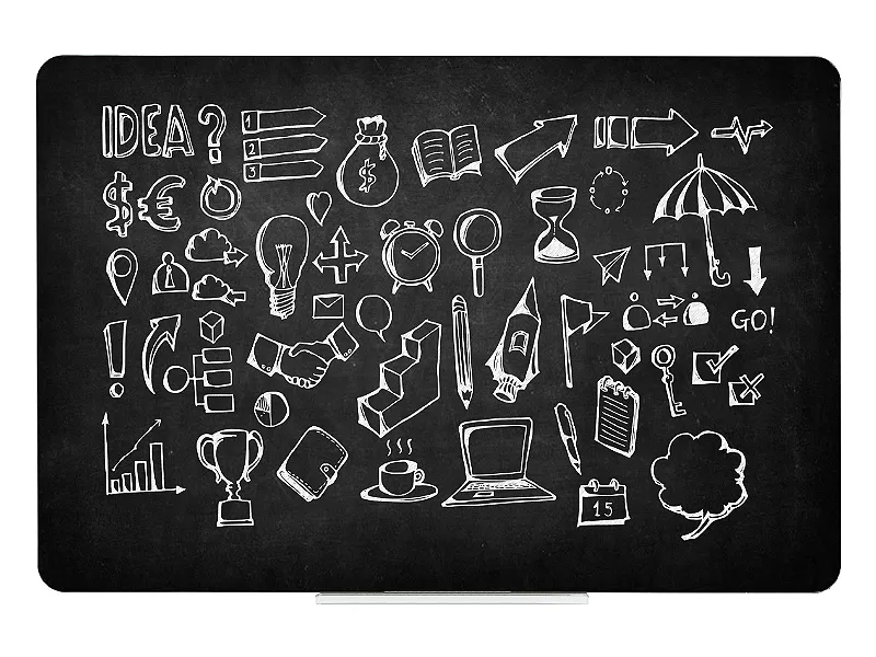 Hauptproduktbild Černá bezrámová magnetická tabule na křídy - Qboard 87 x 57 cm