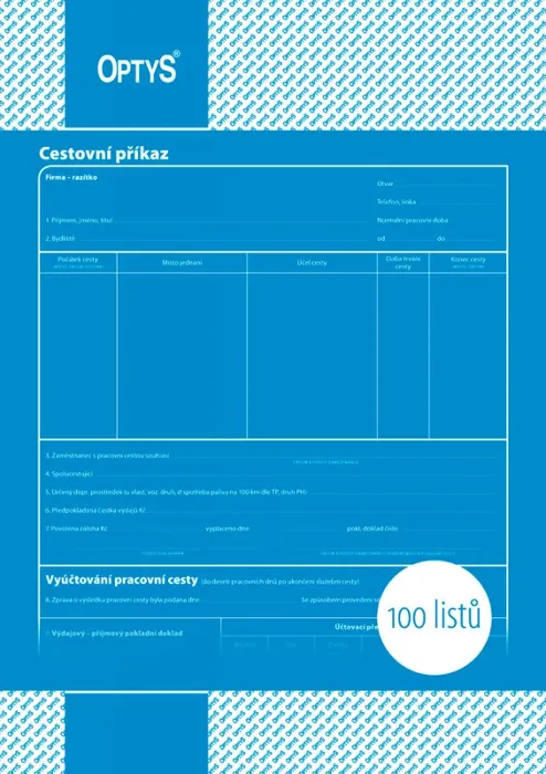 Hauptproduktbild Cestovní příkaz, A4, 100 listů 1050