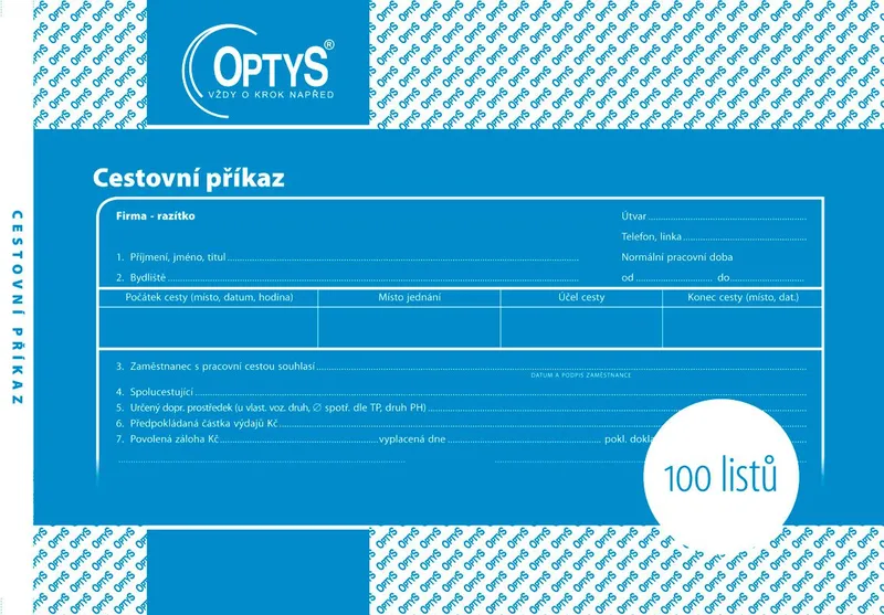 Hauptproduktbild Cestovní příkaz A5, 100 listů 1051