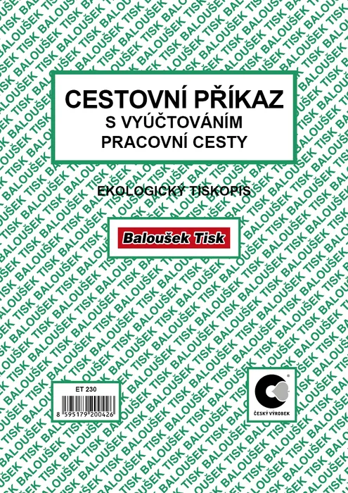 Hauptproduktbild Cestovní příkaz A5 s vyúčtováním ET230