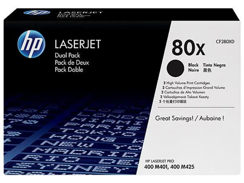 Hauptproduktbild CF280XD Toner pro LaserJet Pro 400 M401 série, M425 tiskárny, HP černá, 2*6,9k