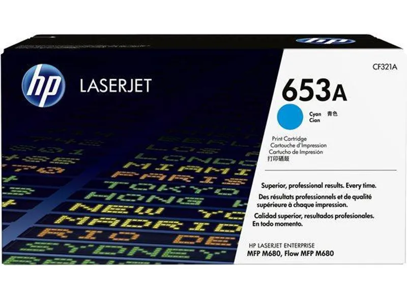 Hauptproduktbild CF321A Toner pro ColorLaserJet Enterprise M680 tiskárnu, HP 653A cyan, 16,5k