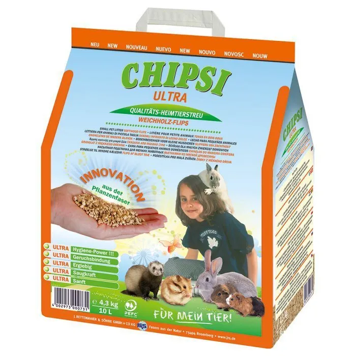 Hauptproduktbild CHIPSI ULTRA jemný granulát, podestýlka pro hlodavce 4,3 kg 10 l