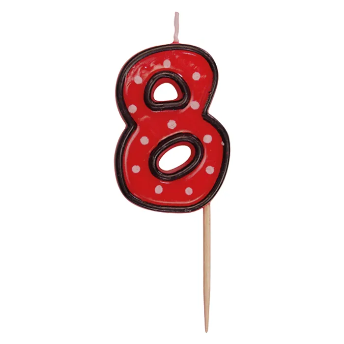 Hauptproduktbild Číslová svíčka na špejli "8" 50 mm [1 ks]
