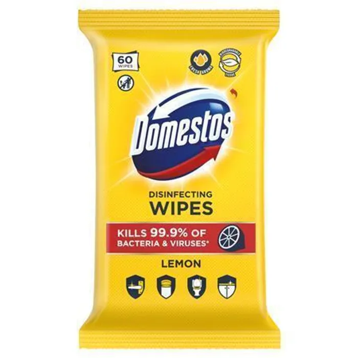 Hauptproduktbild Čisticí ubrousky, citrón, 60ks, DOMESTOS