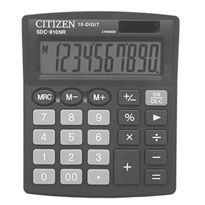 Hauptproduktbild Citizen Kalkulačka SDC810NR, černá, stolní, desetimístná, duální napájení