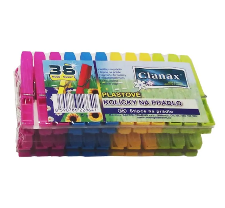 Hauptproduktbild Clanax Kolíčky na prádlo plastové barevné 36 kusů