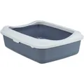 CLASSIC Toilette für Katzen, mit Rand, 37 x 15 x 47 cm, lila/weiß