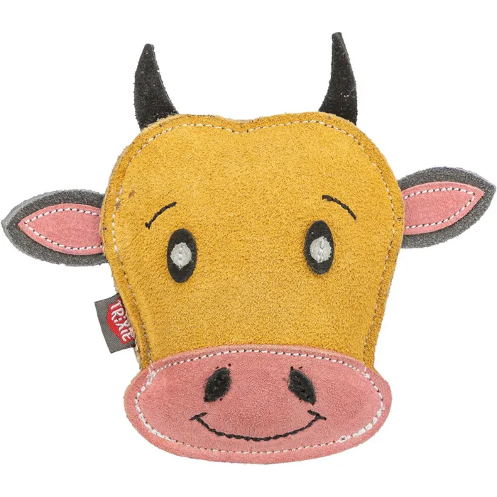 Hauptproduktbild Cow - hlava krávy, 17 cm, hračka pro psy, 100% pravá kůže, žlutá