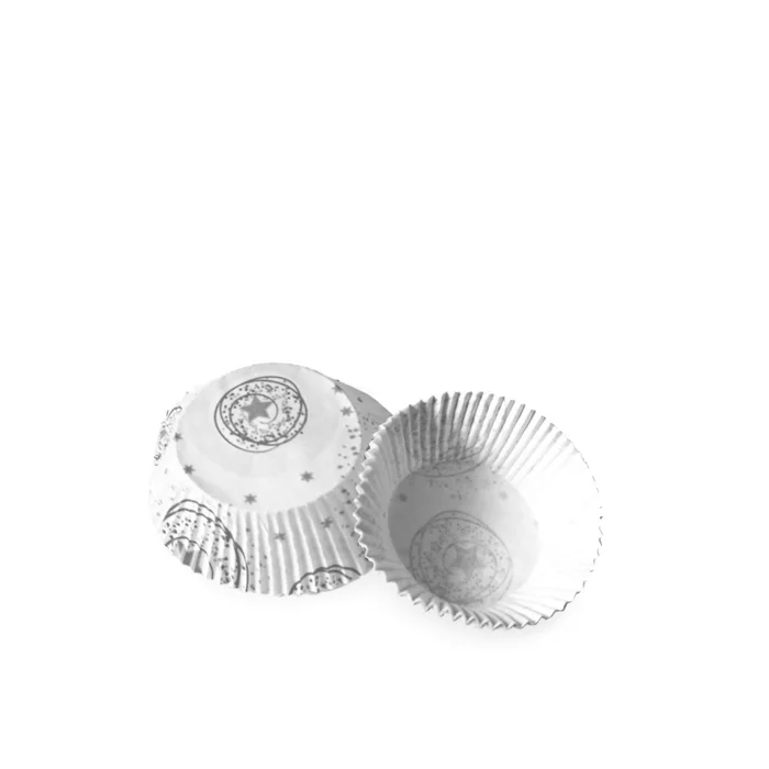 Hauptproduktbild Cukrářské košíčky béžové se zlatými hvězdičkami průměr 50x30mm [40ks]