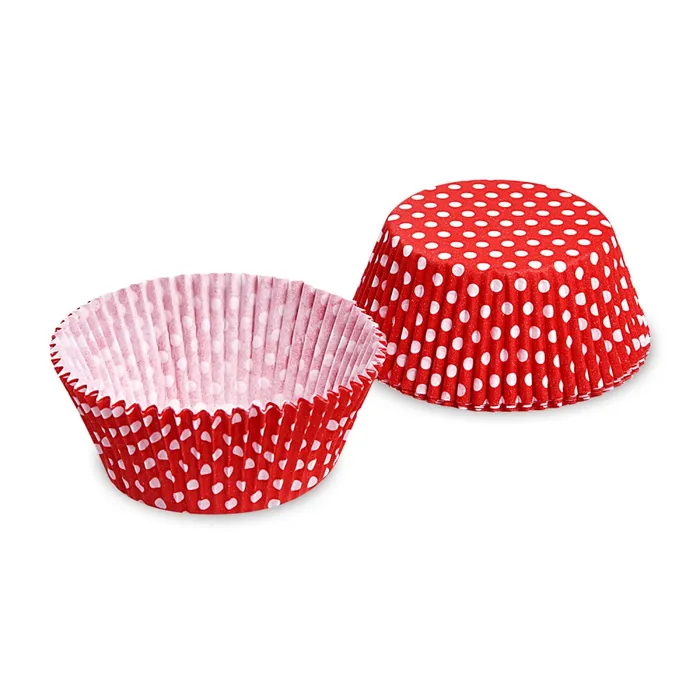 Hauptproduktbild Cukrářský košíček (PAP) Puntíky červený průměr 50 x 30 mm [40 ks]